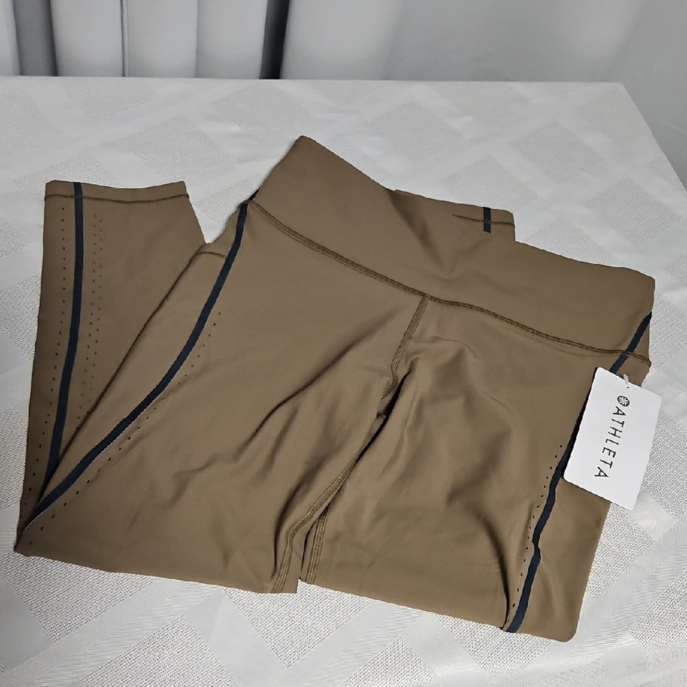 Athleta Interval Stash Lazercut 7/8 Leggings Sz Med